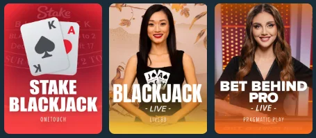 Live Blackjack at Stake crypto